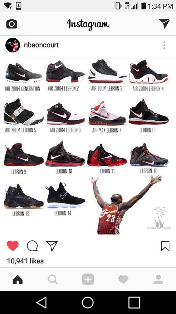 all the lebrons shoes