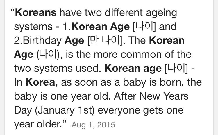 what is the difference between american and korean age