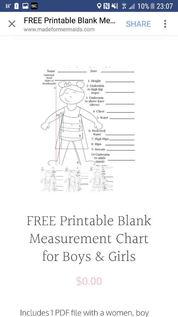 Measurement Chart Free