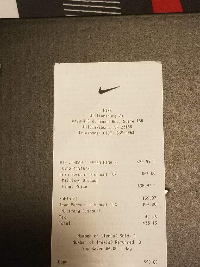 nike outlet return policy without receipt