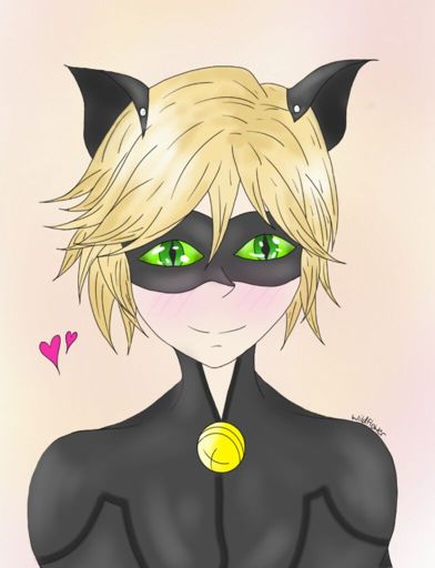 Blushing Chat Noir [drawing] | Miraculous Amino