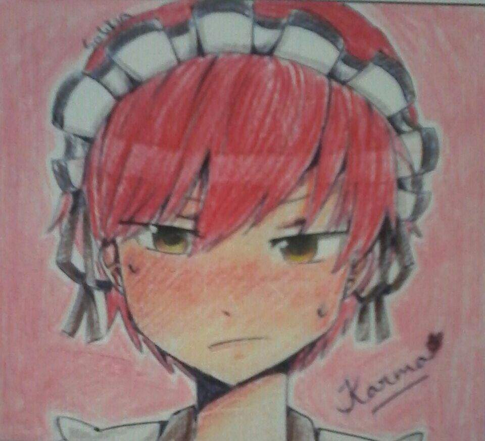 Karma wearing maid outfit i drew it by reference too | Assassination  Classroom Amino