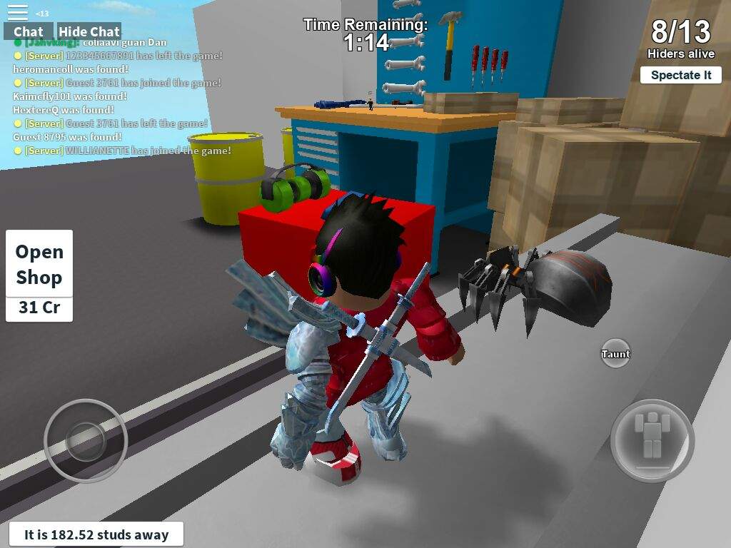 How To Taunt In Roblox Hide And Seek Extreme Robux Hack V2 5 - i'm coming for you cringely id number roblox