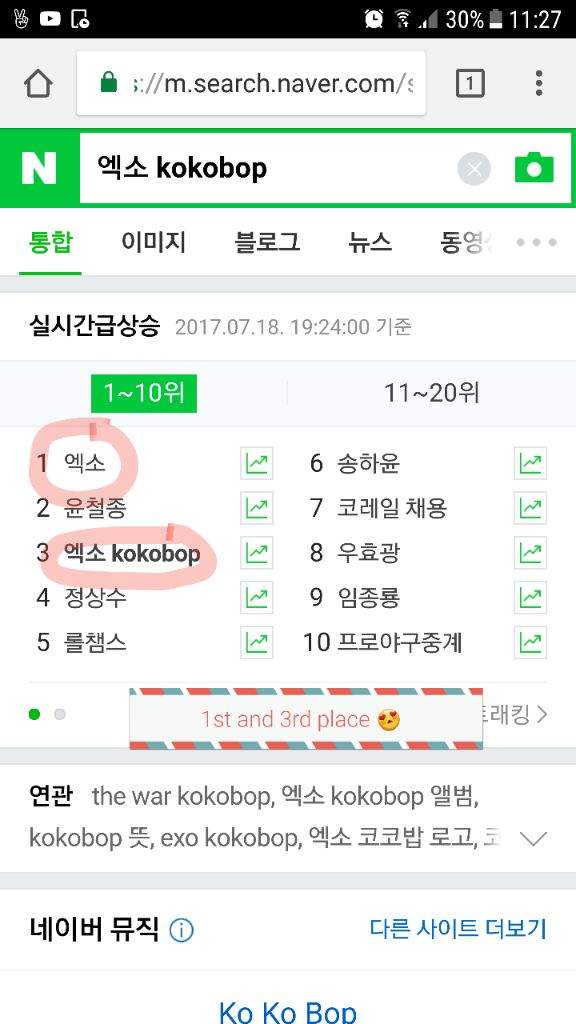 Naver Real Time Search Chart
