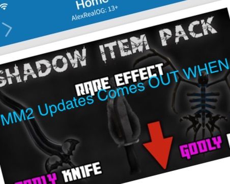 Mm2 Latest Updats Beta Roblox Amino - shadow item pack roblox