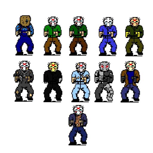 All Jason sprites in the F13 franchise: | Friday the 13th: Franchise Amino