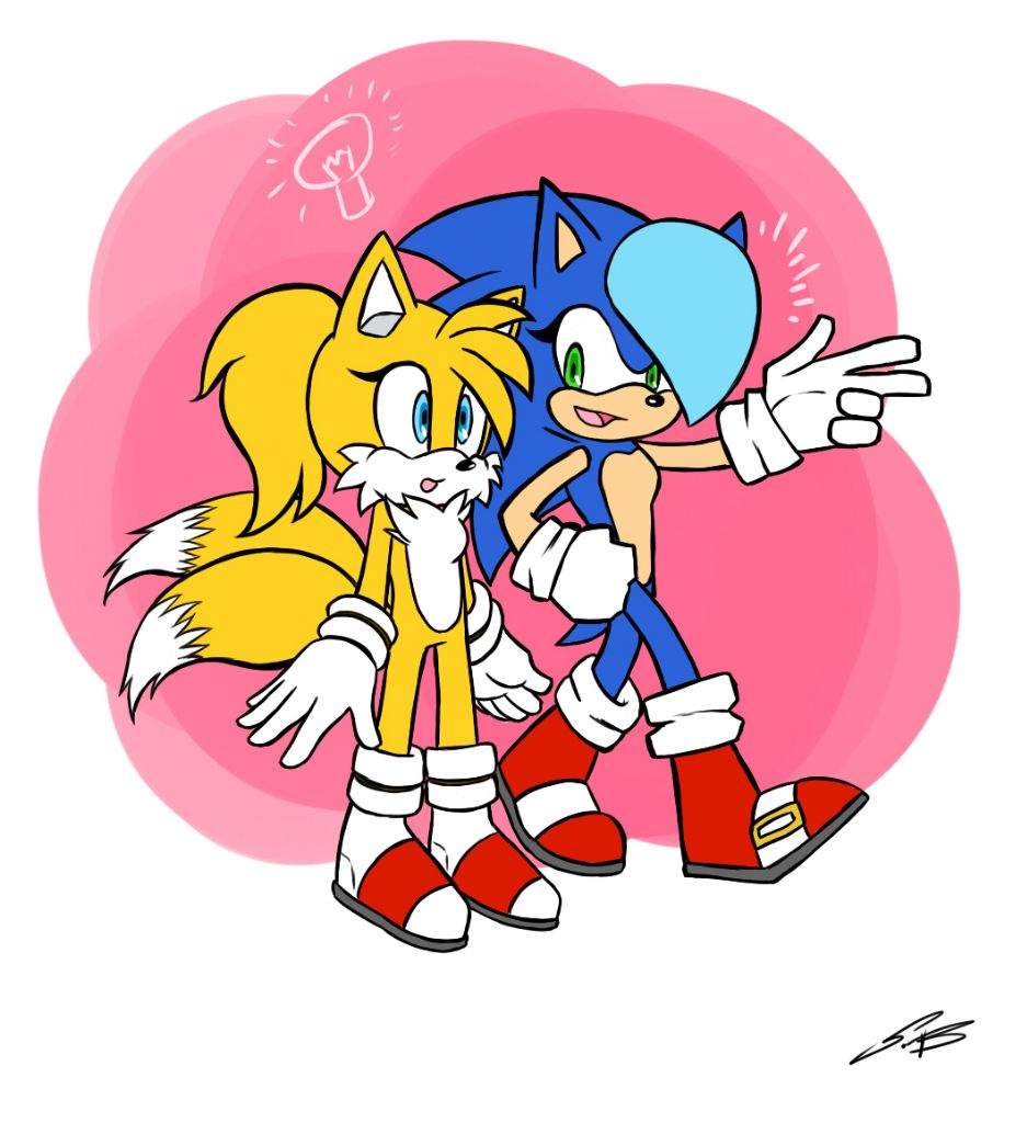 An example of a faithful Female Tails and a Female Sonic. 