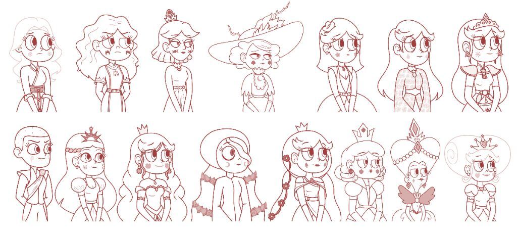 Queens Of Mewni - Biography Paintings Sketch 2 