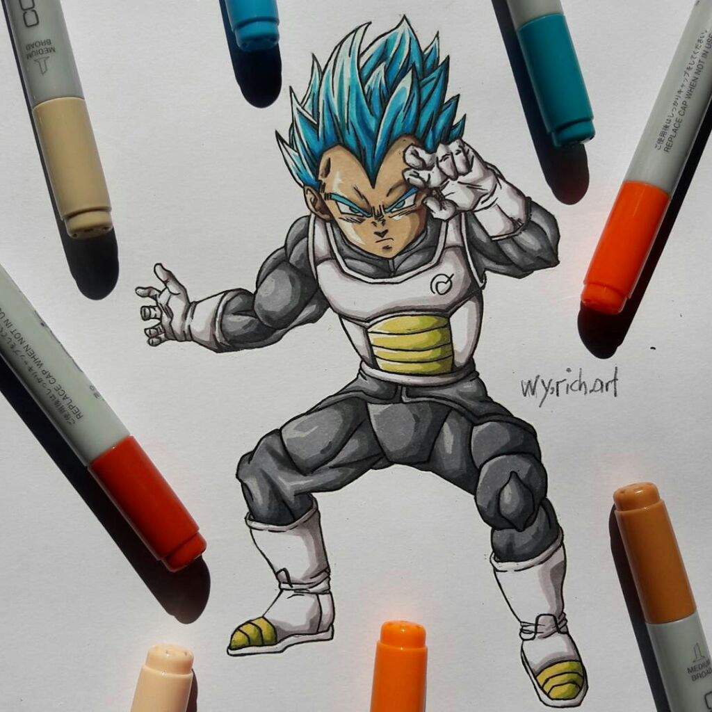 Vegeta SSJB from the manga with own colouration💙 | DragonBallZ Amino