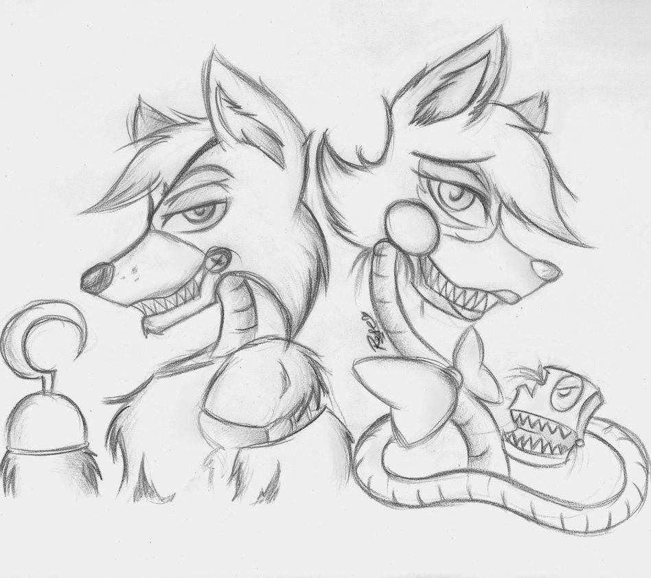 Fnaf foxy x mangle drawing