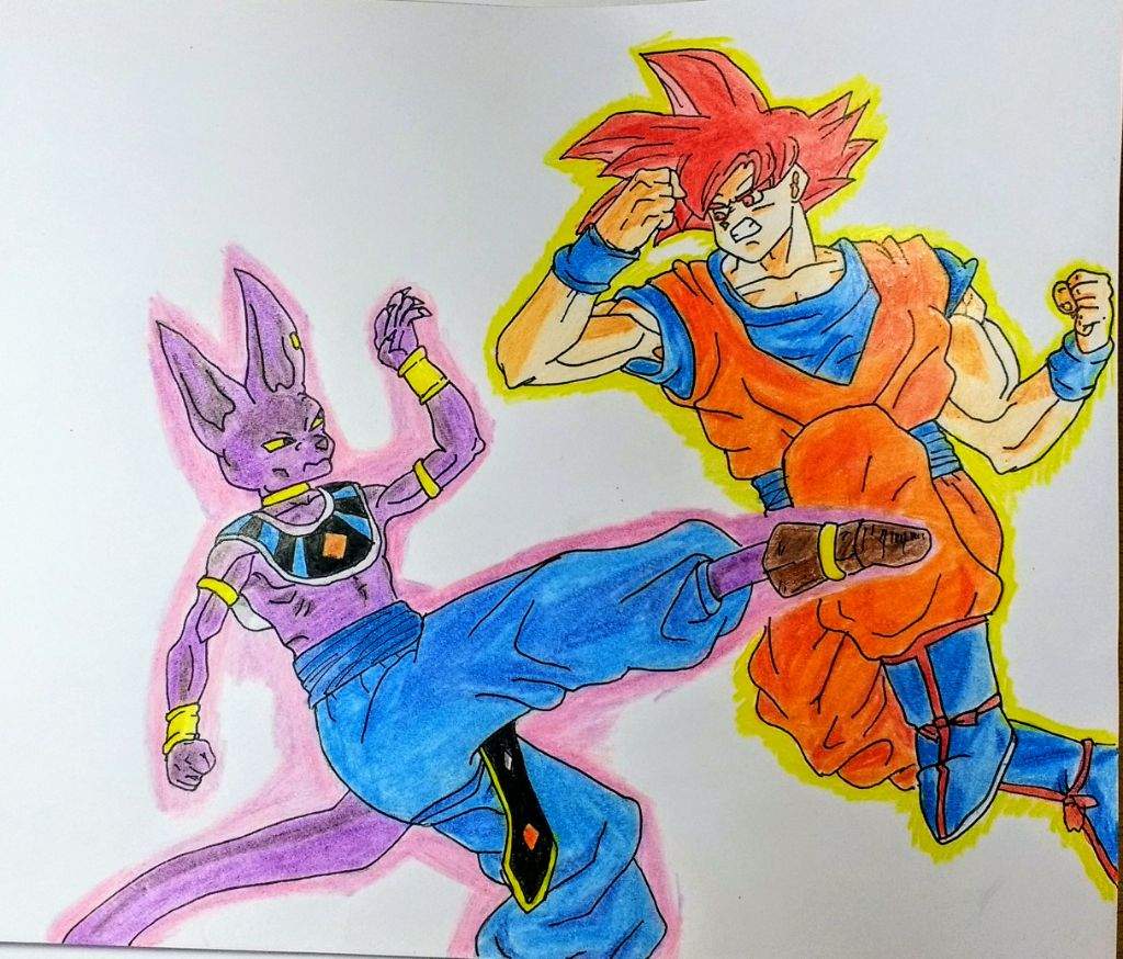 Goku vs Bills! Link del proceso en comentarios! | Arte Anime Amino Amino
