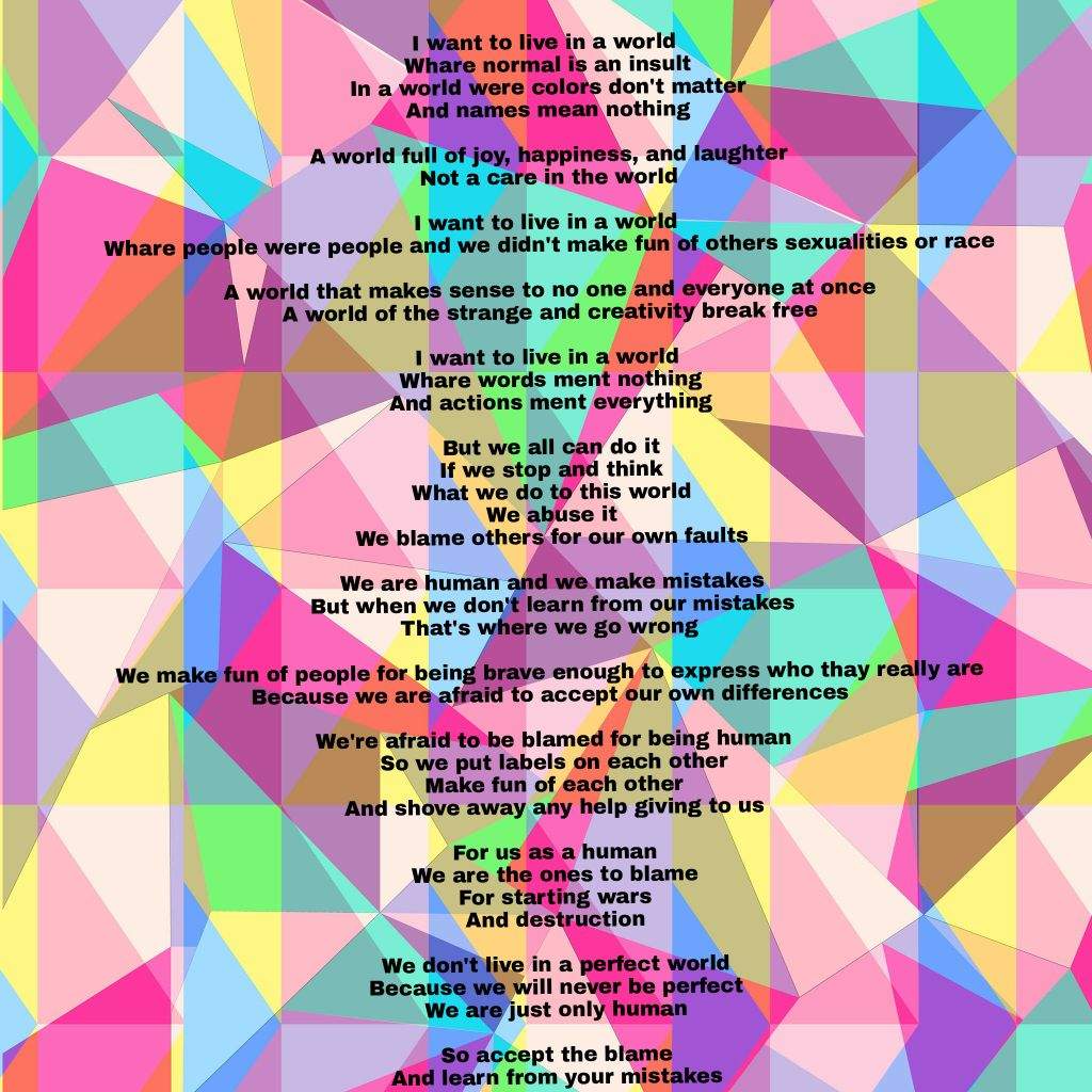 Perfect World Poem Lgbt Amino