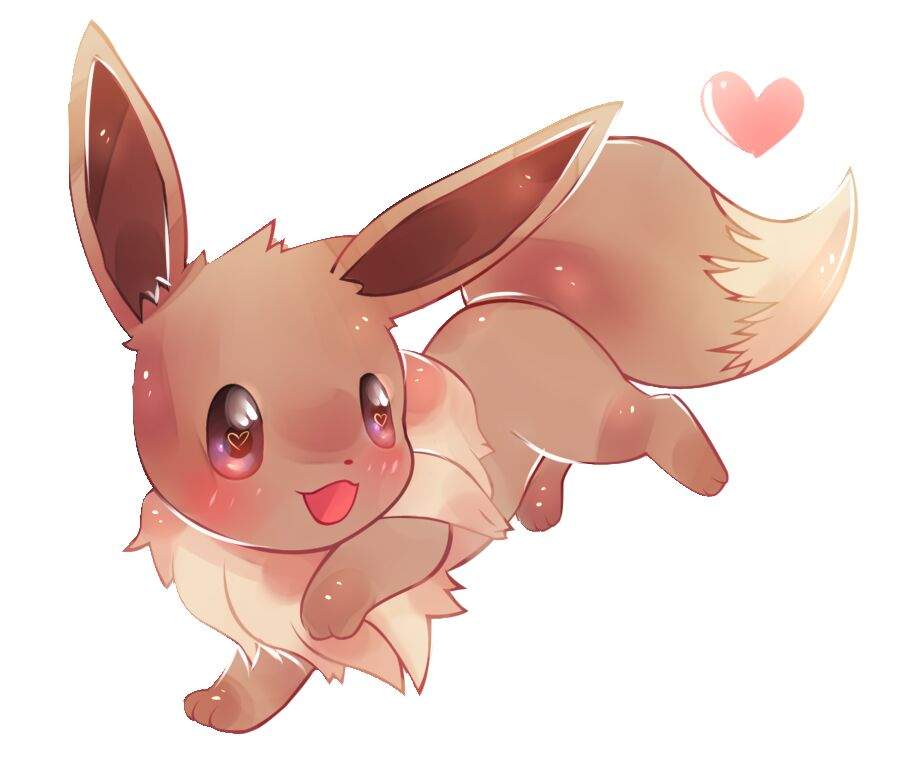 Eevee's shiny is same as normal Eevee; cute and fluffy (fluffy animals...