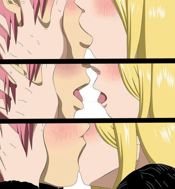 Поцелуй Нацу и Люси... 