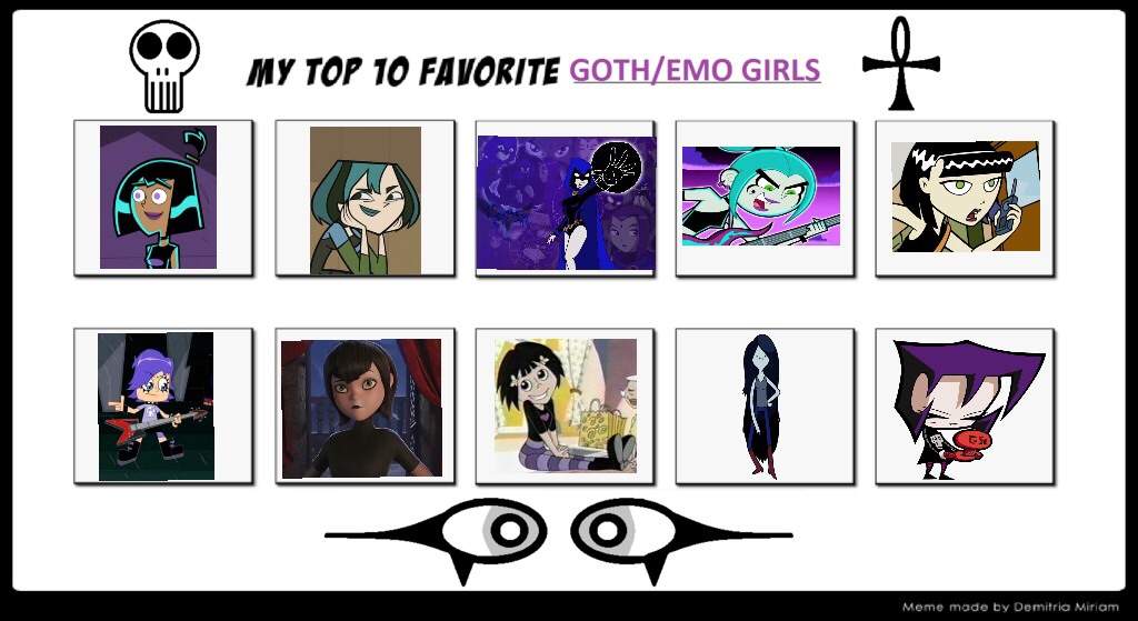 My Top Favorite Goth/emo Girls Characters | Cartoon Amino