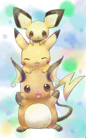 raichu and pikachu and pichu