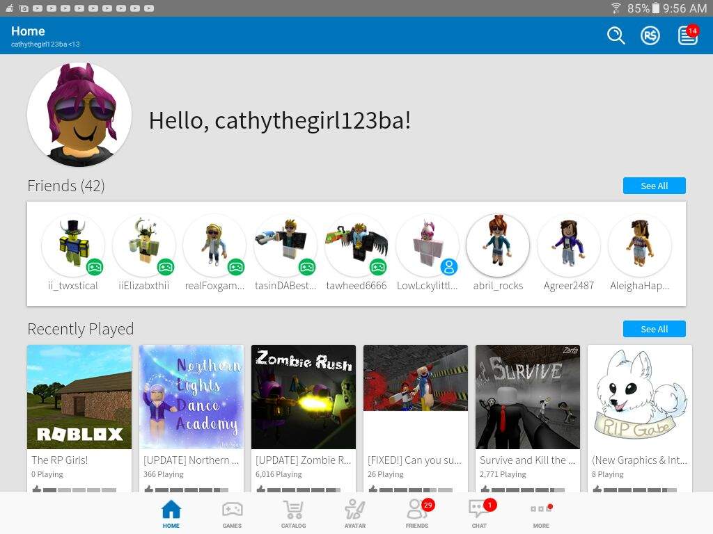 Roblox Avatar Page