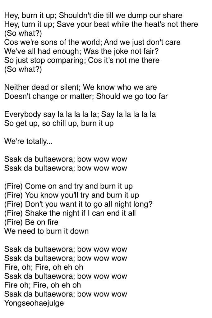 Bts Fire English Lyrics Help Army S Amino