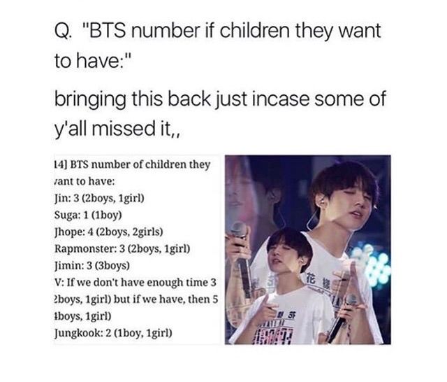How Many kids BTS wants. KPop Amino