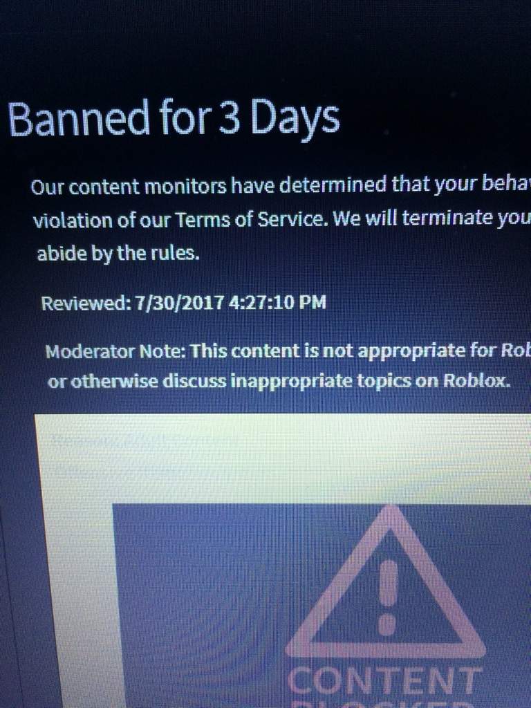 banned for 3 days cause i said no u to roblox