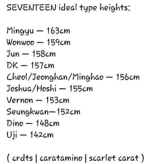 SEVENTEEN ideal type heights | 🌟Mingyu World🌟[민규] Amino