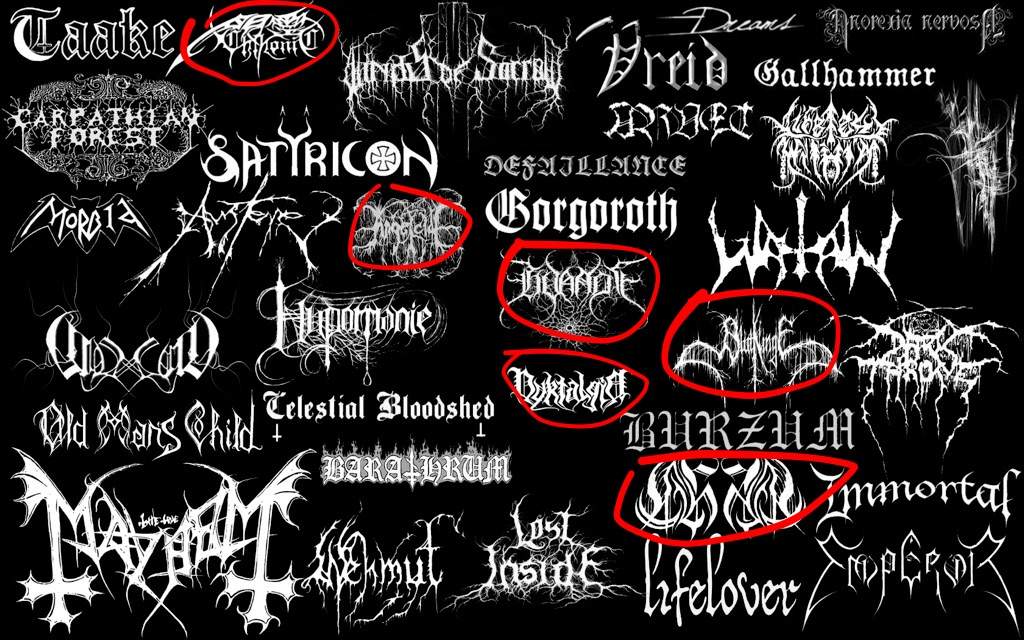 Spiksplinternieuw These band logos are too kvlt to read. Assistance, please. | Black PJ-31