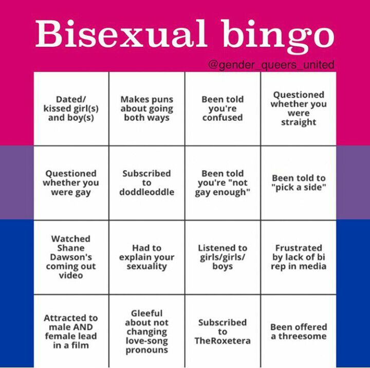 Bisexual Bingo.