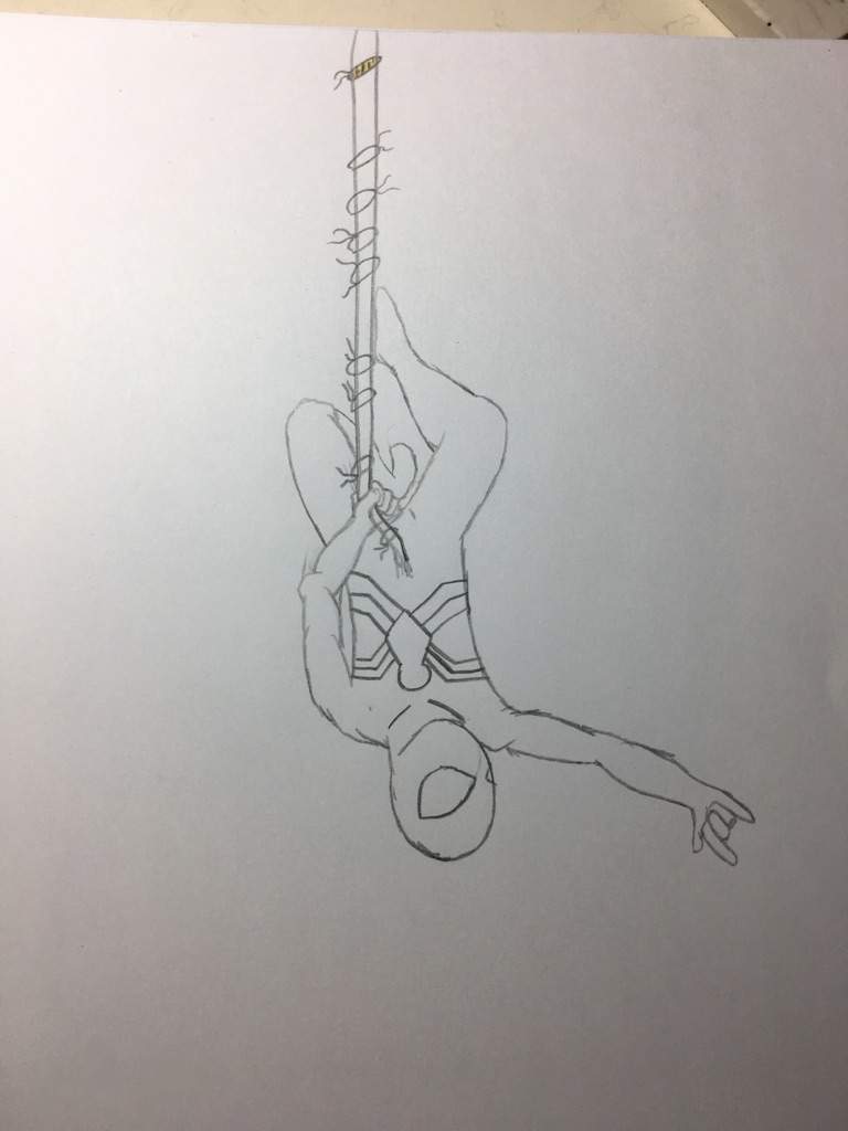 Upside Down Black Suited Spider-Man Drawing | ?Webslinger Amino? Amino