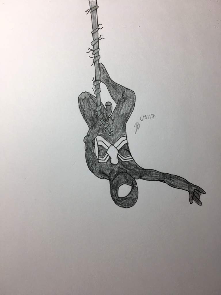 Upside Down Black Suited Spider-Man Drawing | ?Webslinger Amino? Amino