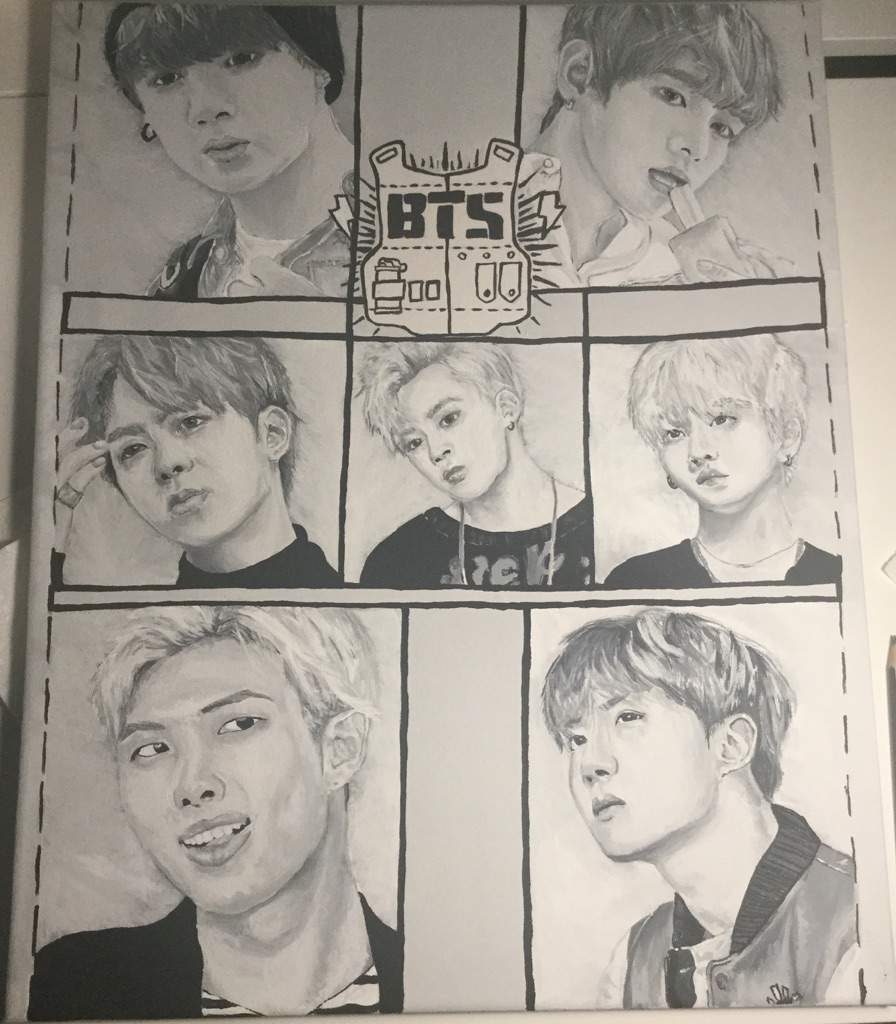 BTS Group Drawing 💜 | BTS All Members Drawing 🤩 - YouTube