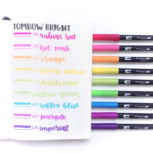 Tombow swatch | Bullet Journal Amino