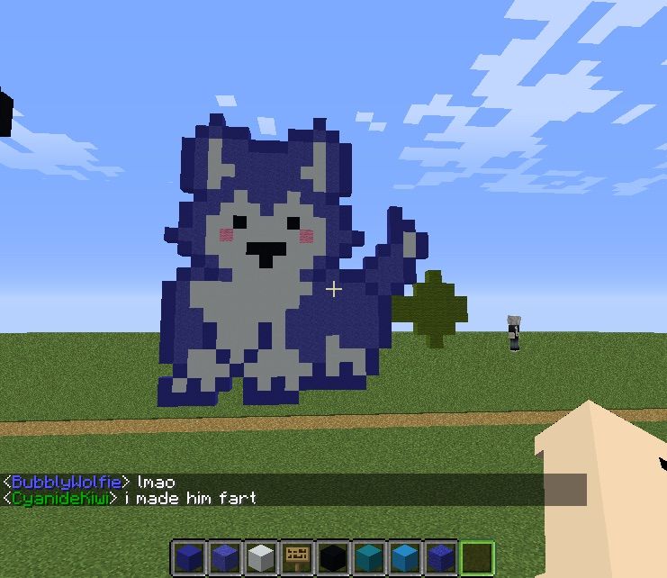 Minecraft Wolf Pixel Art Grid