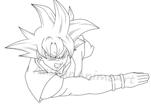 Goku Super Saiyan God Line Art in Progress... | Anime Art Amino