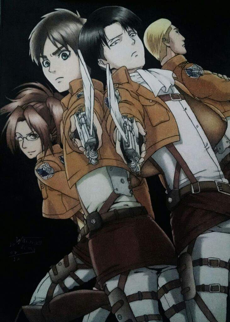 Hanji Eren Levi Erwin Anime Art Amino