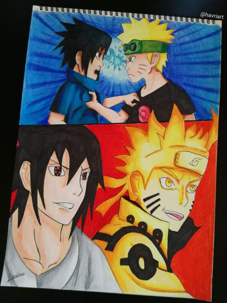 Dibujo de Naruto y Sasuke😁😁 Me pueden seguir también en Instagram ...