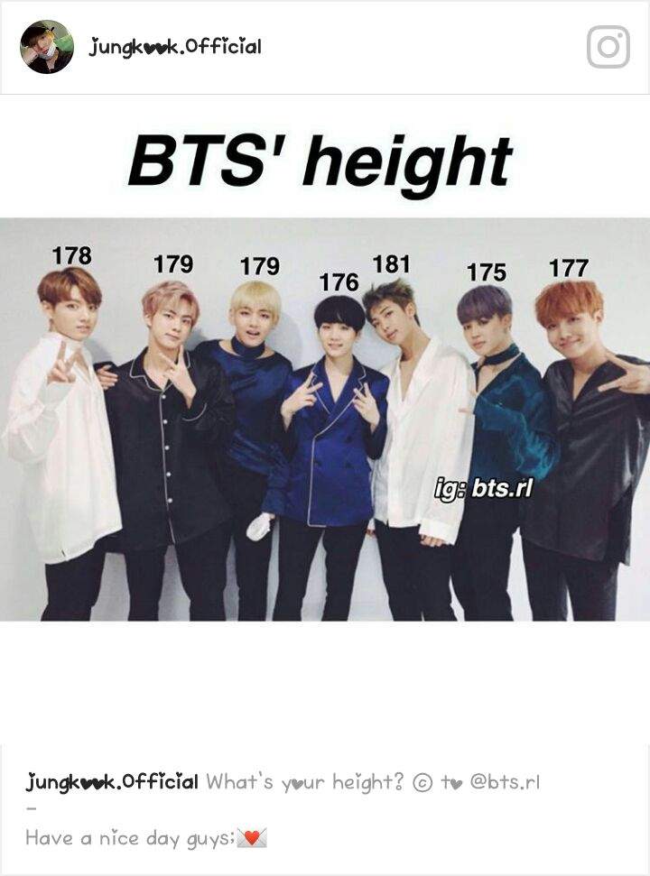 Bts Members Height