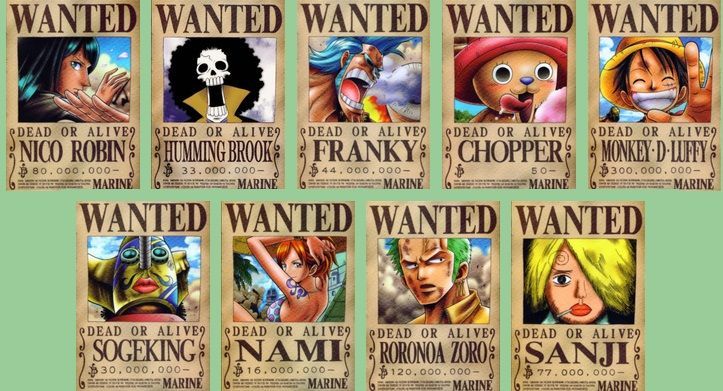 Wanted Poster Of Straw Hat Crew Members Anime Amino