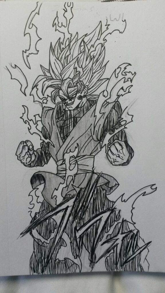 1 year of Drawing! Goku Black SSJ Rosé! | DragonBallZ Amino