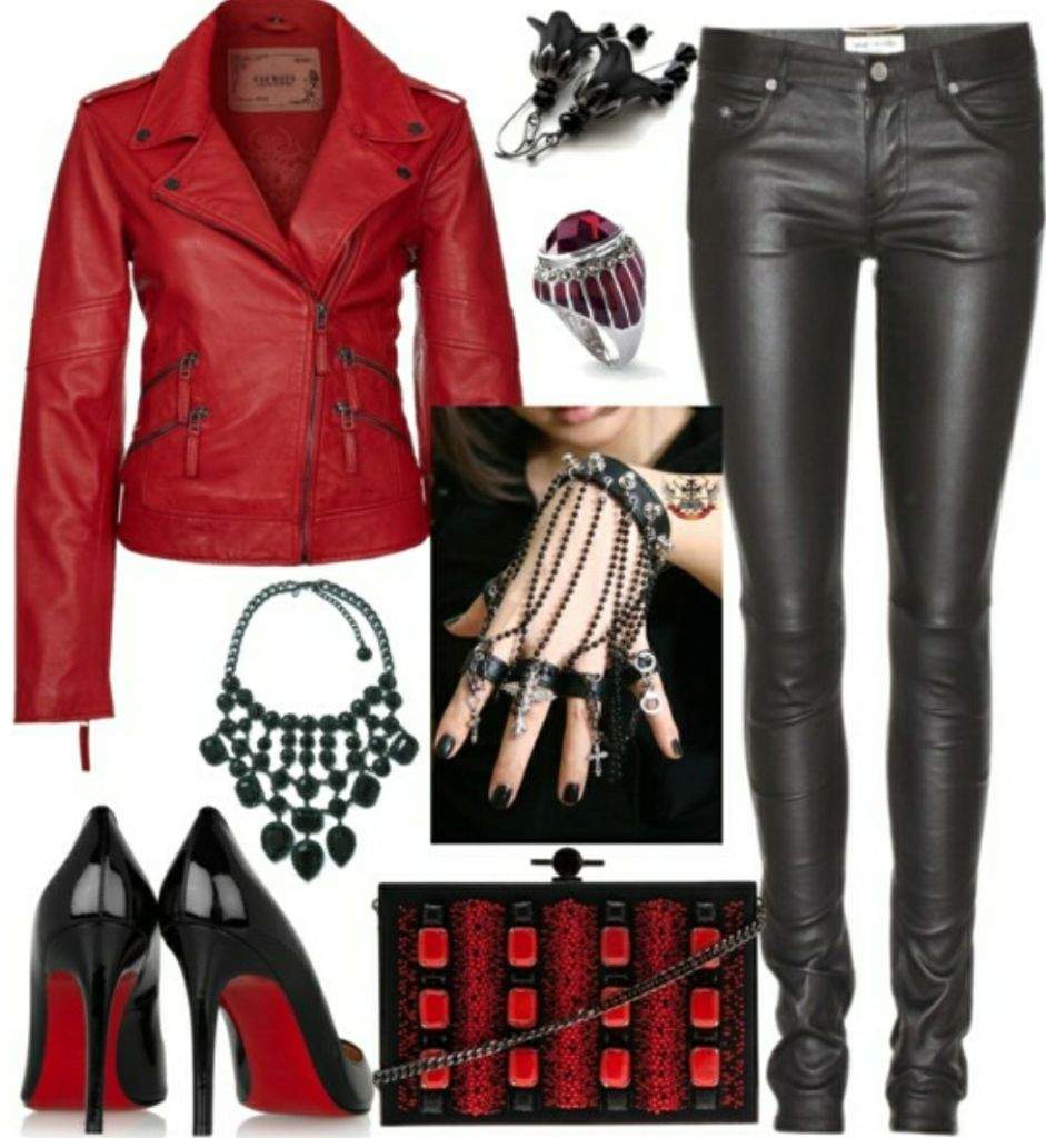 red & black outfits