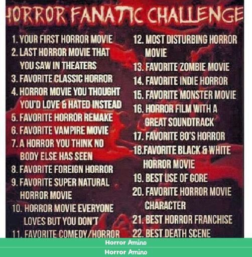 Horror fanatic challenge | Horror Amino