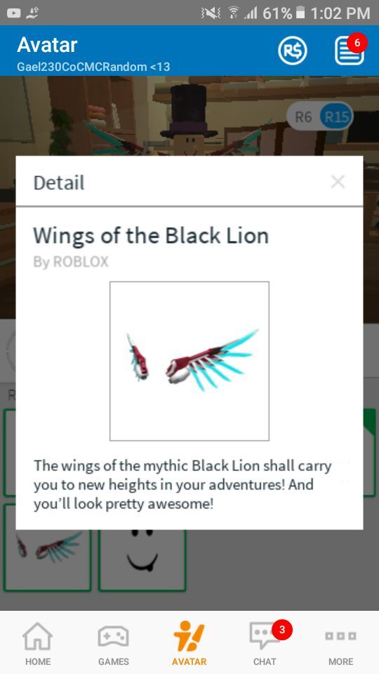 Wings Of The Black Lion Roblox Amino En Español Amino - how to look awesome in roblox