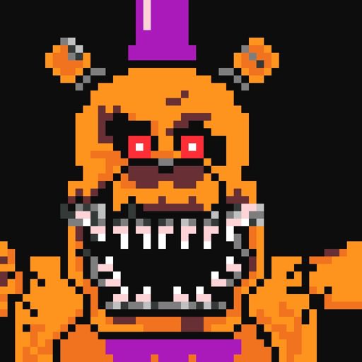 Nightmare Fredbear Pixel art! (2 posts in one day? :0) | Five Nights At ...