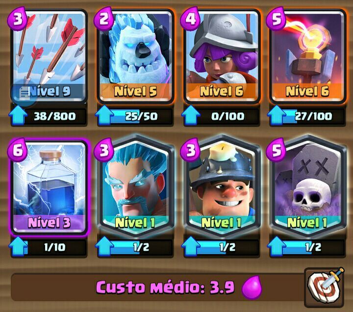 Deck De Mineiro E Cemiterio Para Arena 8  Clash Royale 