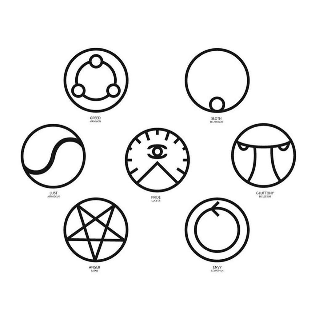 Знак демона семь смертных грехов
