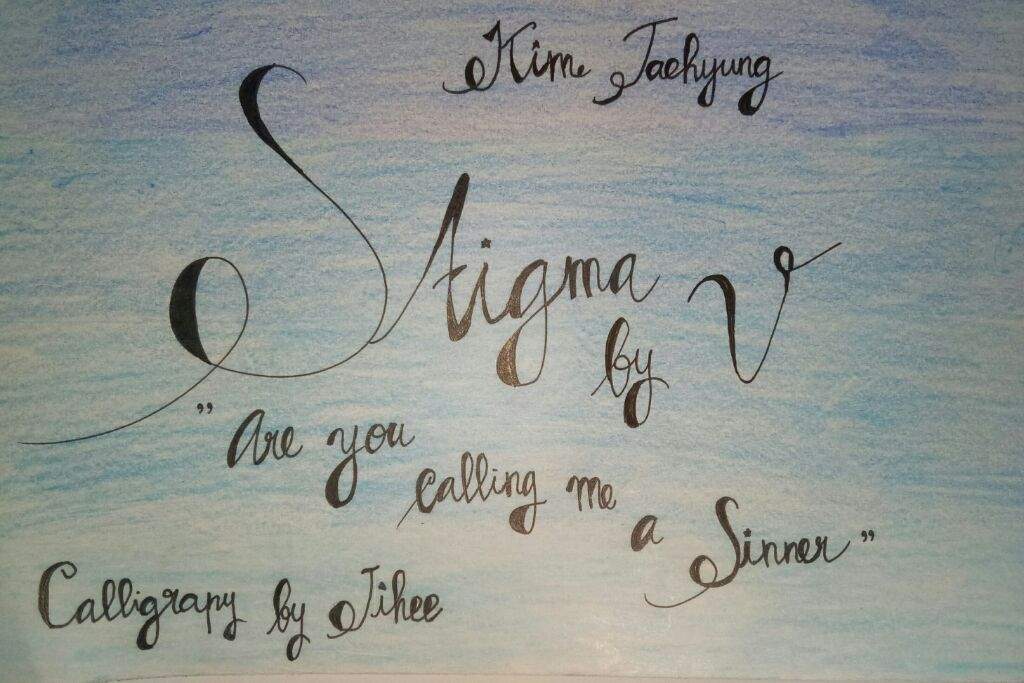 Try A Calligraphy Style Kim Taehyung Amino