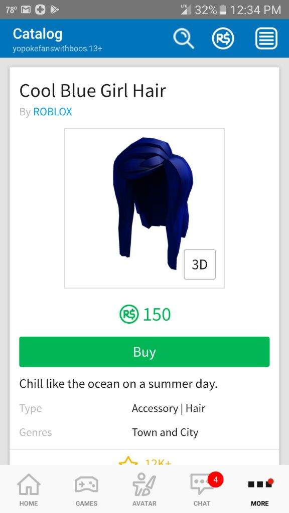 cool blue girl hair wiki roblox amino