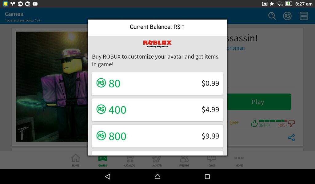 What To I Spend My 1 Robux On Roblox Amino