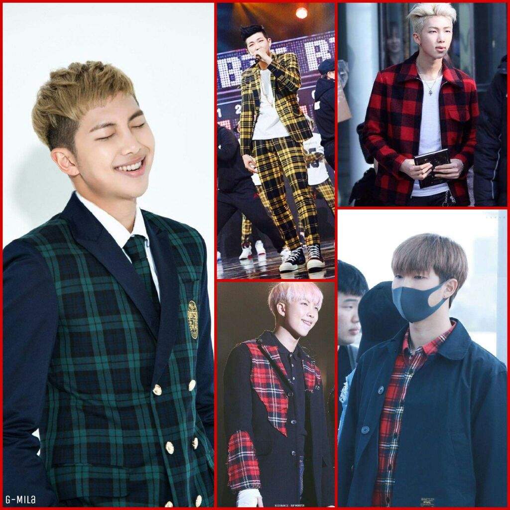 bts wearing plaid shirt