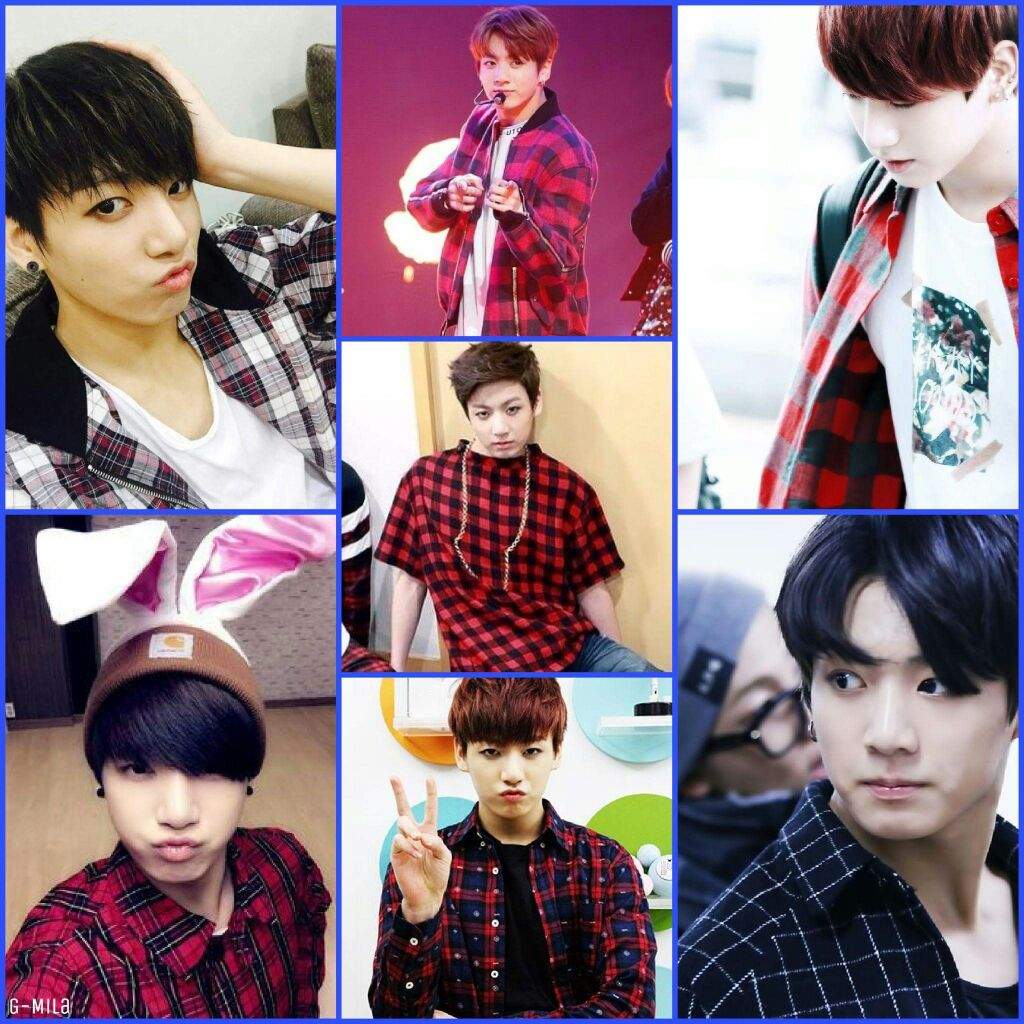 bts wearing plaid shirt