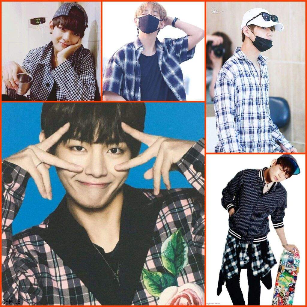 bts wearing plaid shirt